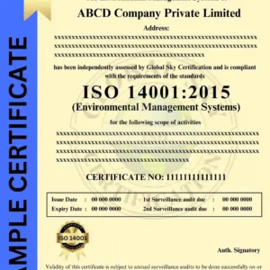 ISO 14001 Certificate