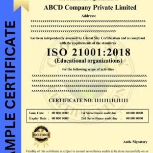 ISO 21000 Certificate