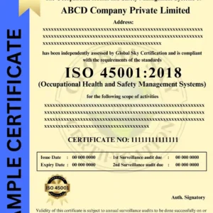 ISO 45001 Certificate