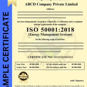 ISO 5001 Certificate