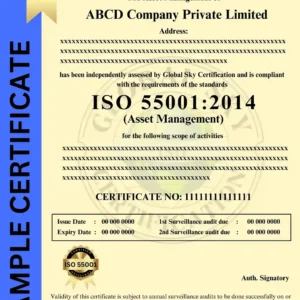 ISO 55001 Certificate