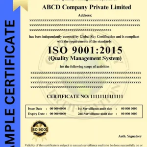 ISO 9001 Certificate